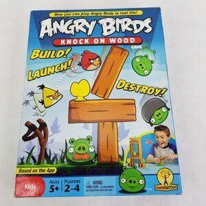 Angry Birds - Knock On Wood Game - 3-D Stackable Plastic Spring-loaded Launcher
